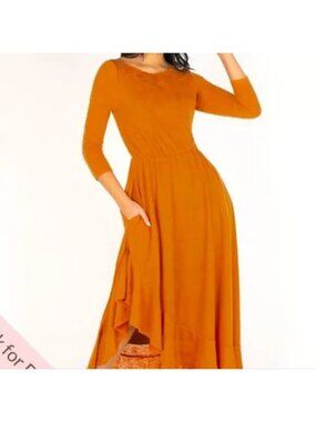 Joyfolie Mia Joy Aviella Dress in Sunset Gold, Size Small